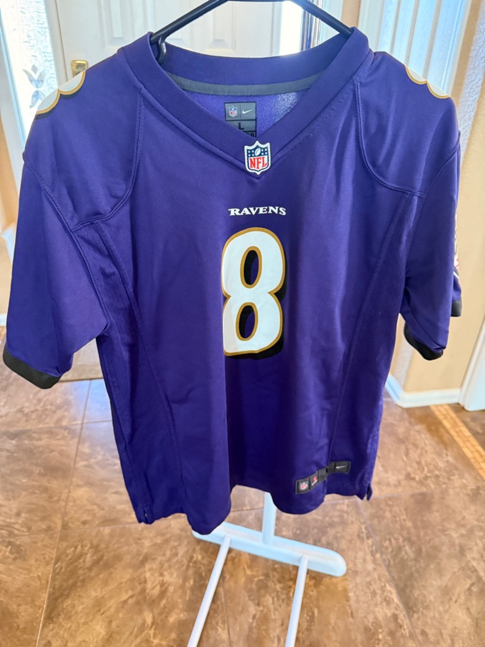 Baltimore Ravens Lamar Jackson #8 Purple NFL Jersey (Size L)